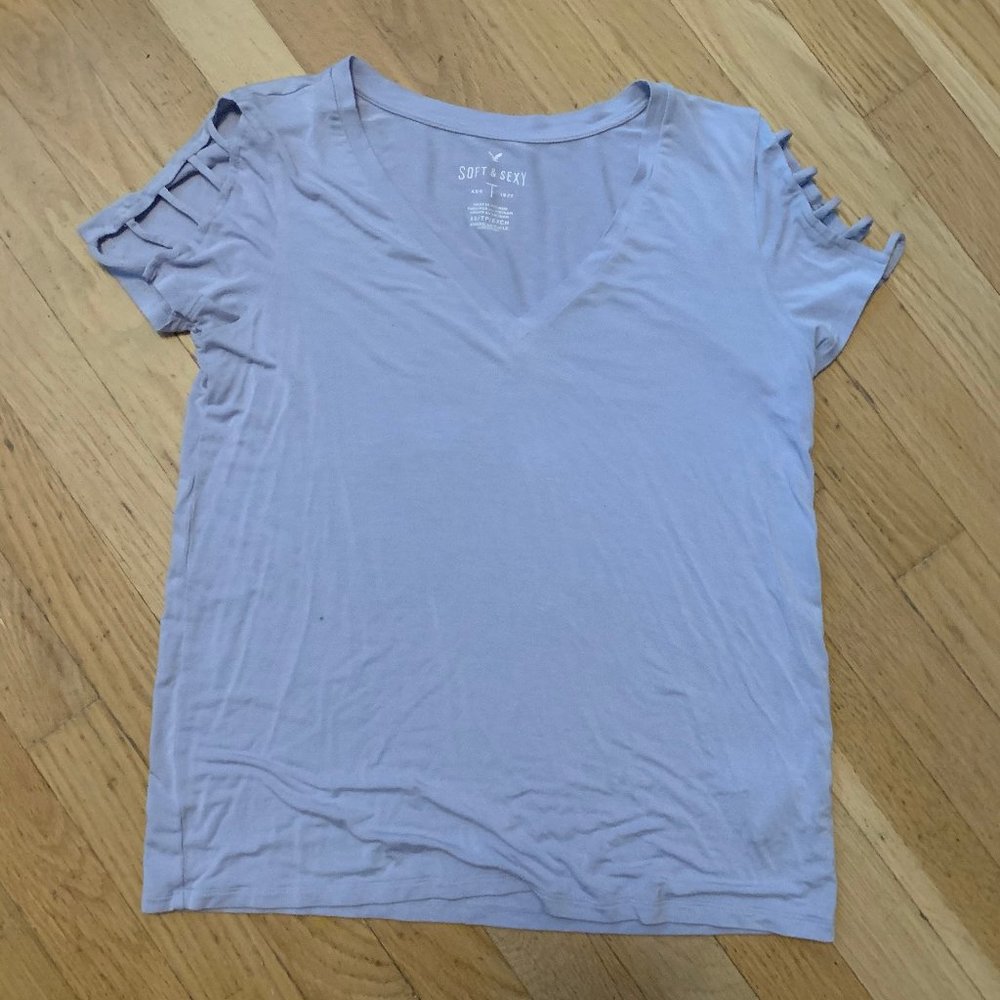 Blue V neck